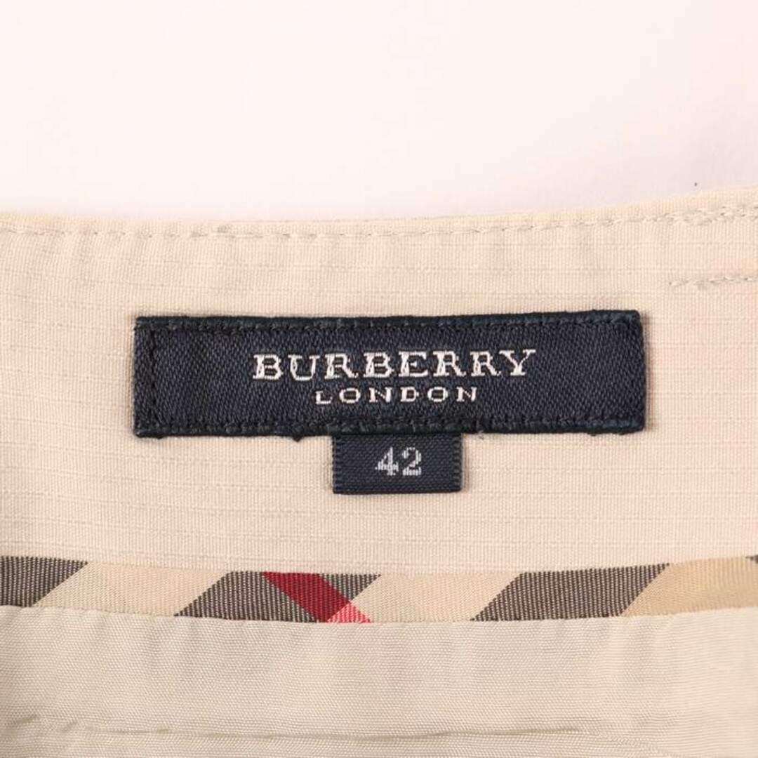 BURBERRY(バーバリー)のバーバリー フレアスカート チューリップ 無地 ひざ丈 ノバチェック 日本製 コットン ストレッチ レディース 42サイズ ベージュ BURBERRY レディースのスカート(その他)の商品写真