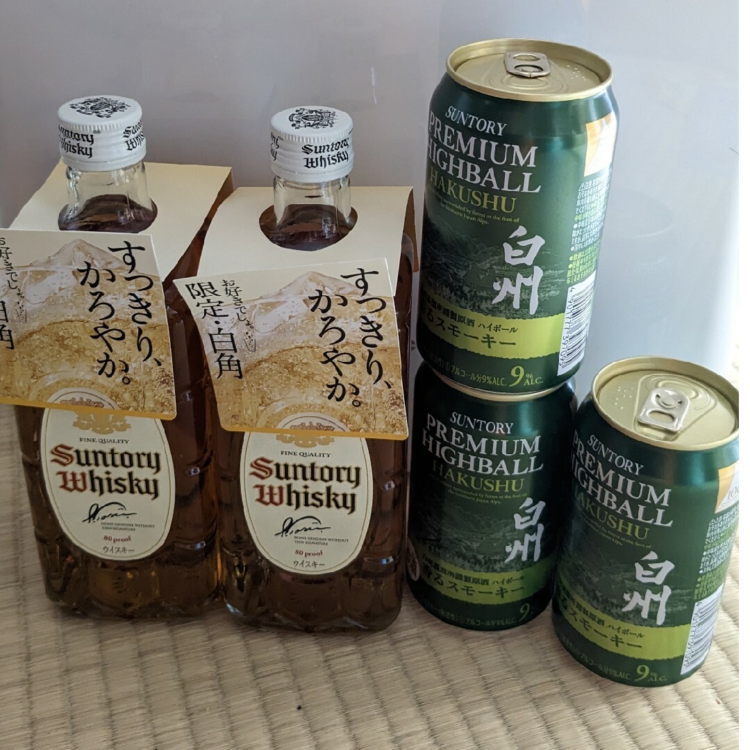 サントリー(サントリー)の白角２本＆白州ハイボール缶３本セット 食品/飲料/酒の酒(ウイスキー)の商品写真