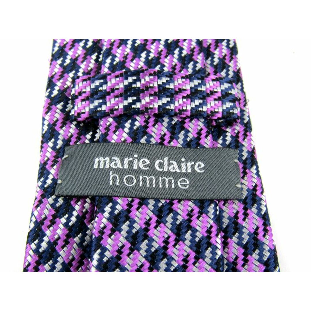 Marie Claire(マリクレール)のマリクレール ブランドネクタイ 総柄 千鳥格子柄 シルク メンズ パープル mariclaire メンズのファッション小物(ネクタイ)の商品写真