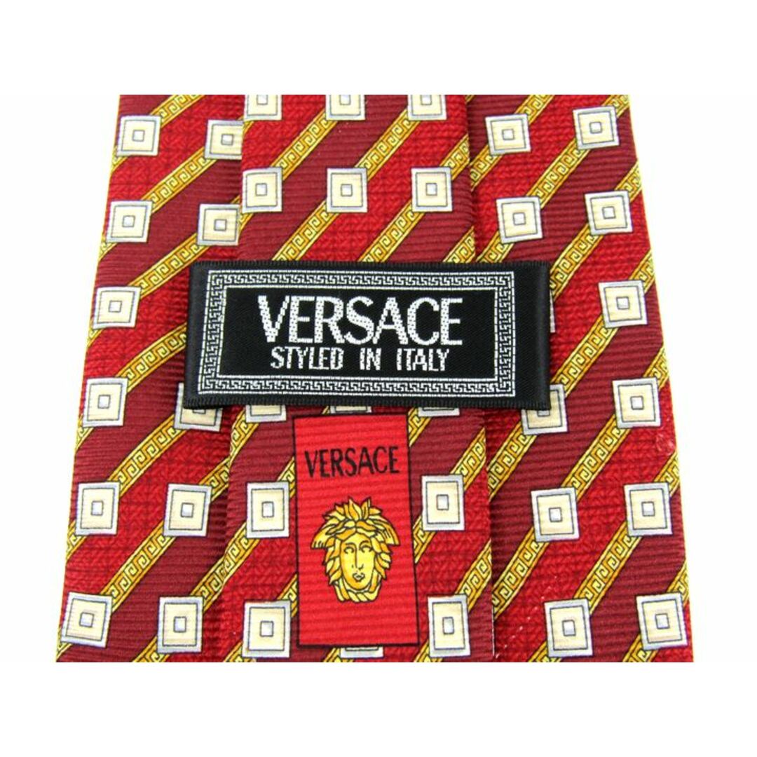 VERSACE(ヴェルサーチ)のヴェルサーチ ブランドネクタイ 総柄 メドゥーサ柄 シルク イタリア生地 日本製 メンズ レッド VERSACE メンズのファッション小物(ネクタイ)の商品写真