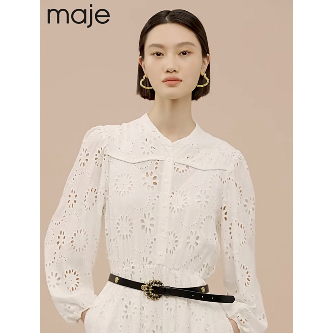 ❤️maje2023新作 新品 白 ワンピース 綺麗 上品 - ひざ丈ワンピース