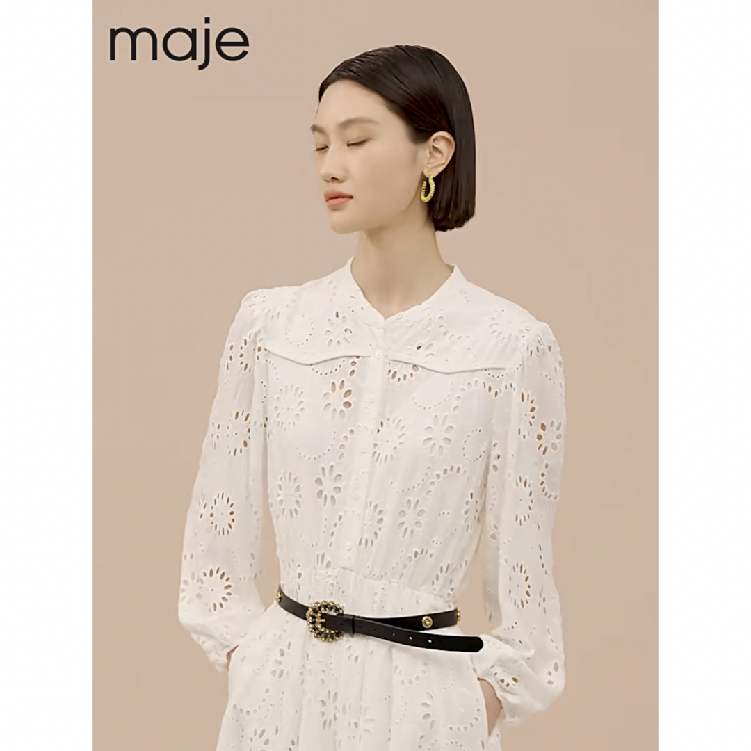 ❤️maje2021新作　新品　白ワンピース　綺麗上品