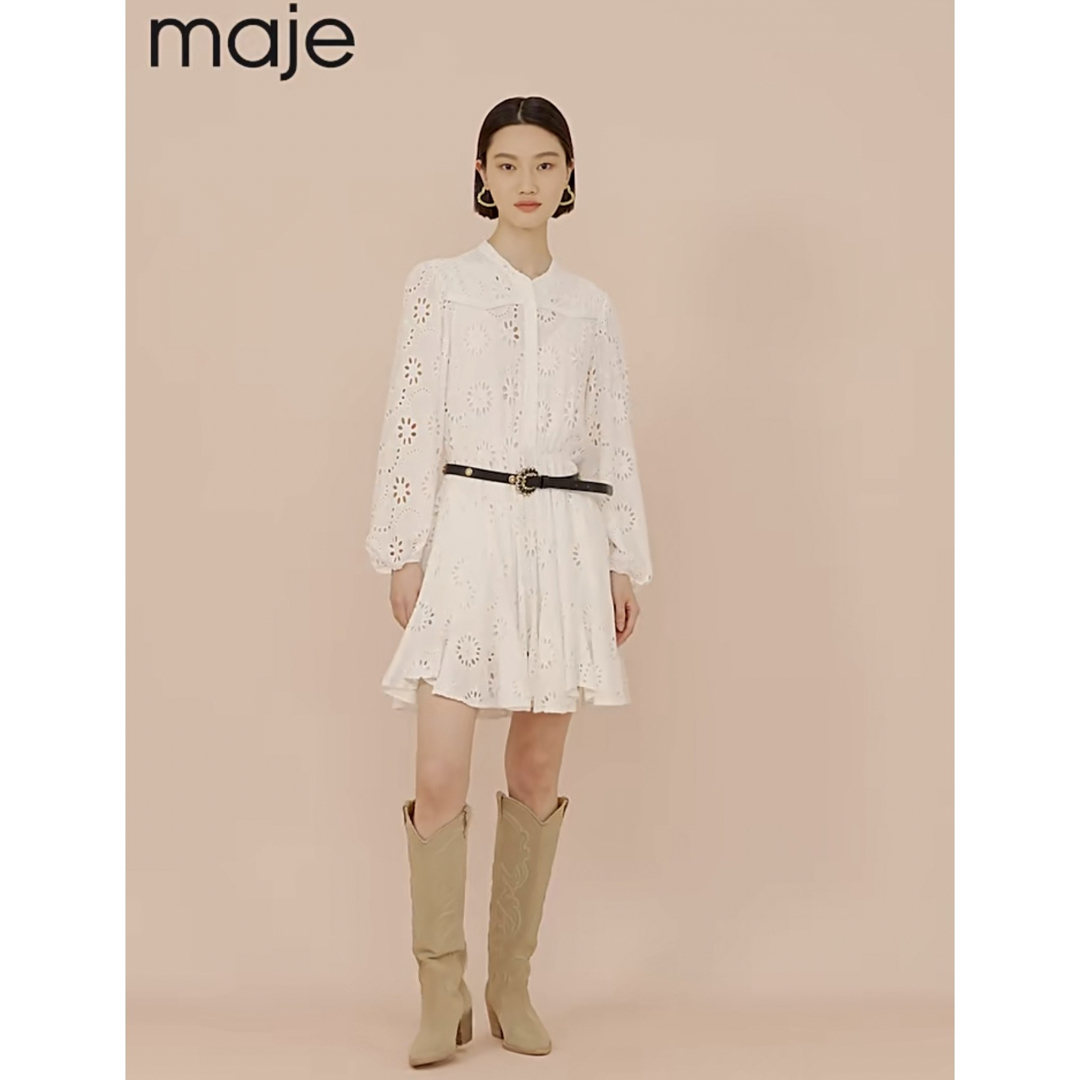 ❤️maje2023新作　新品   白　ワンピース　綺麗　上品