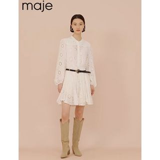 マージュ(maje)の❤️maje2023新作　新品   白　ワンピース　綺麗　上品(ひざ丈ワンピース)