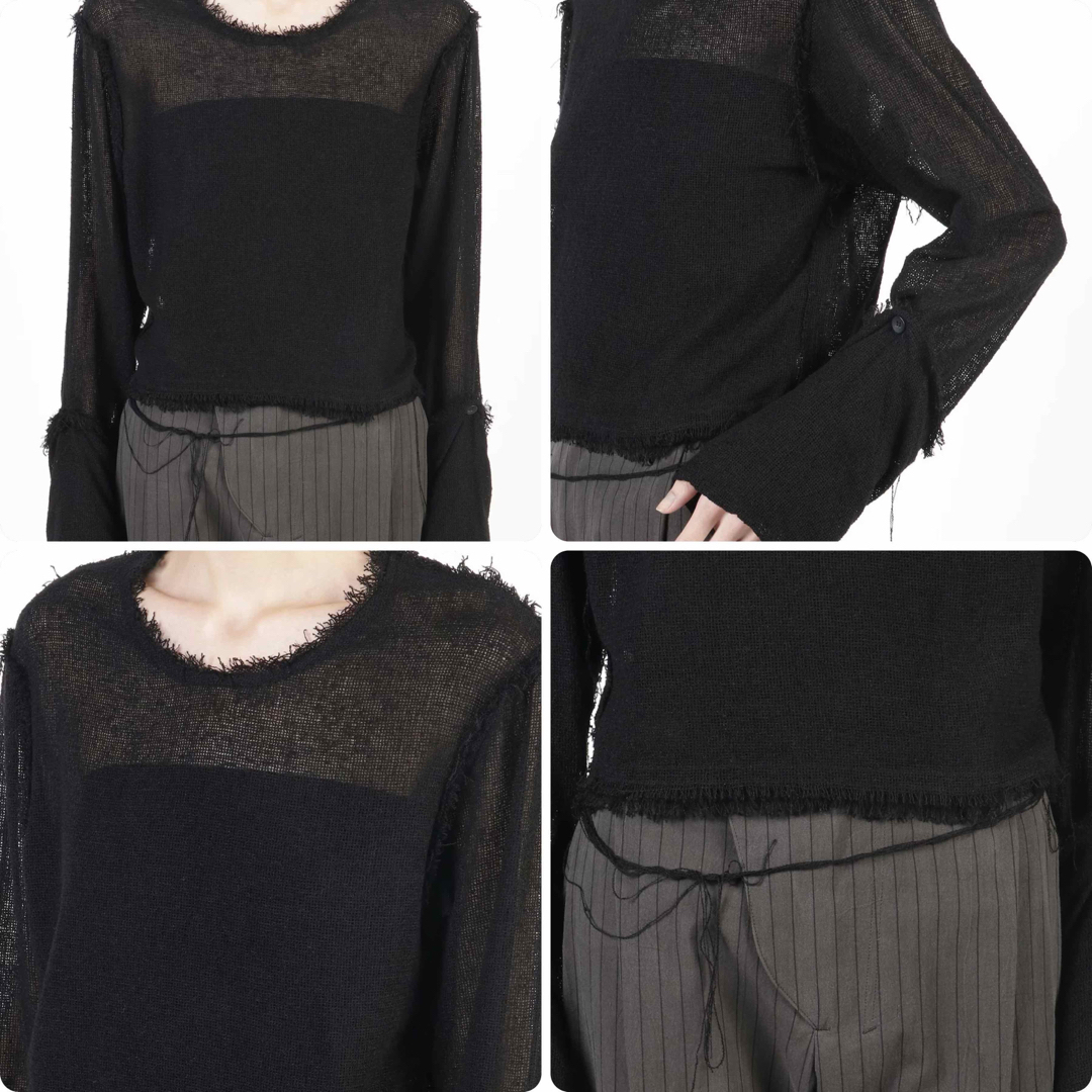 【LIMI feu】新品タグ付き リミフゥ サマーニット 長袖ブラウス ホワイト