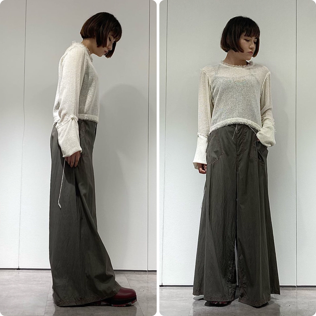 【LIMI feu】新品タグ付き リミフゥ サマーニット 長袖ブラウス ホワイト