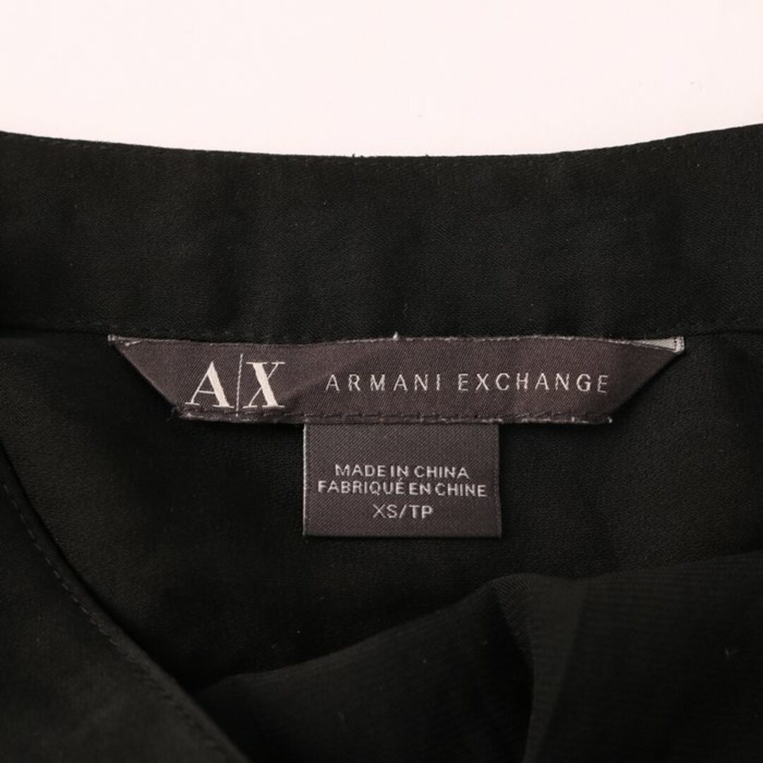 ARMANI EXCHANGE(アルマーニエクスチェンジ)のアルマーニエクスチェンジ 半袖シャツ ブラウス 無地 Uネック 比翼ボタン トップス レディース XSサイズ ブラック ARMANI EXCHANGE レディースのトップス(カットソー(半袖/袖なし))の商品写真