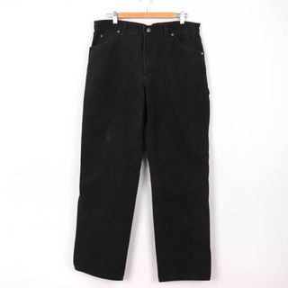 ディッキーズ(Dickies)のディッキーズ ワークパンツ ペインターパンツ ワンポイントロゴ ボトムス アメリカ古着 コットン メンズ 34×34サイズ ブラック Dickies(その他)