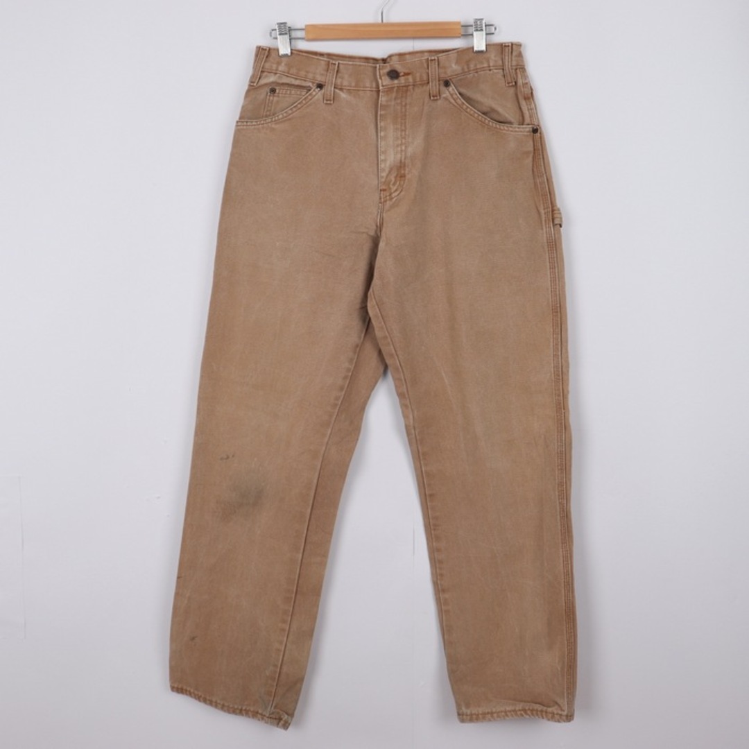 Dickies(ディッキーズ)のディッキーズ ワークパンツ ペインターパンツ リラックスフィット ロゴ ボトムス アメリカ古着 メンズ 33×32サイズ ブラウン Dickies メンズのパンツ(その他)の商品写真