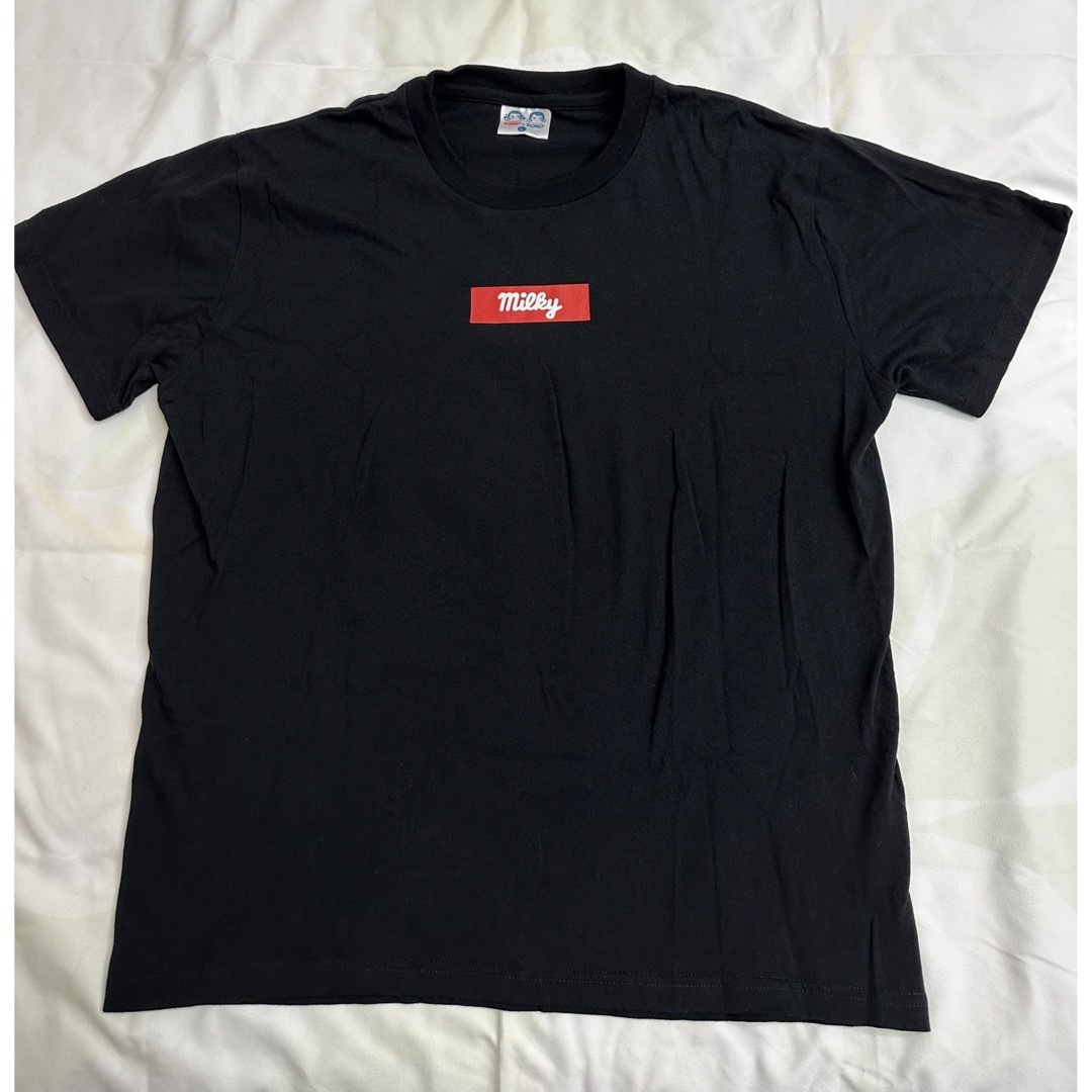 ペコちゃん　milky Tシャツ　メンズ　レディース　ブラック メンズのトップス(Tシャツ/カットソー(半袖/袖なし))の商品写真