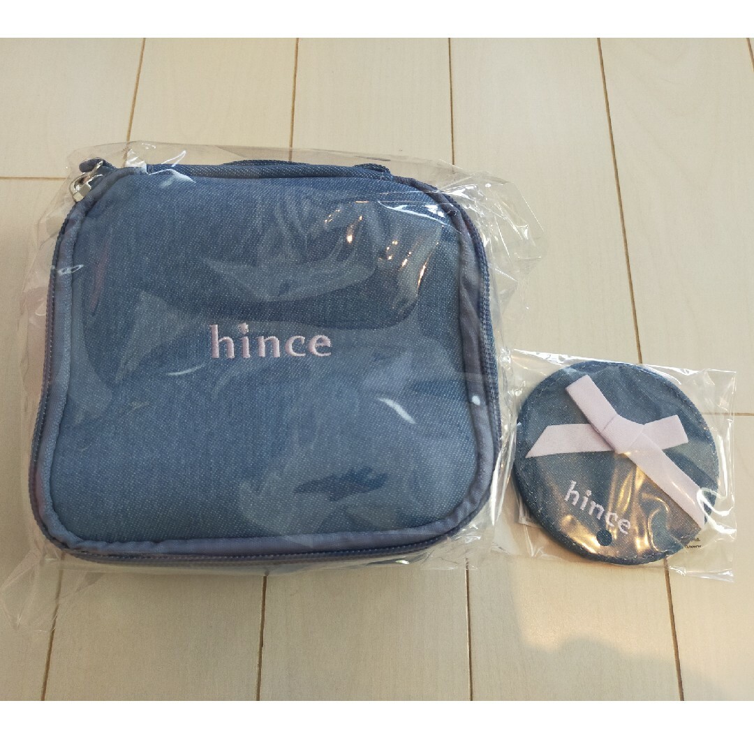 hince(ヒンス)のhince デニムポーチとミラー コスメ/美容のコスメ/美容 その他(その他)の商品写真