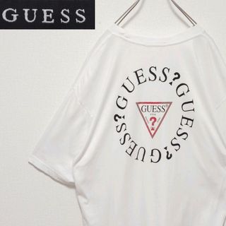 ゲス(GUESS)のゲス　両面　プリント　ロゴ　ホワイト　オーバーサイズ　半袖　Tシャツ(Tシャツ/カットソー(半袖/袖なし))