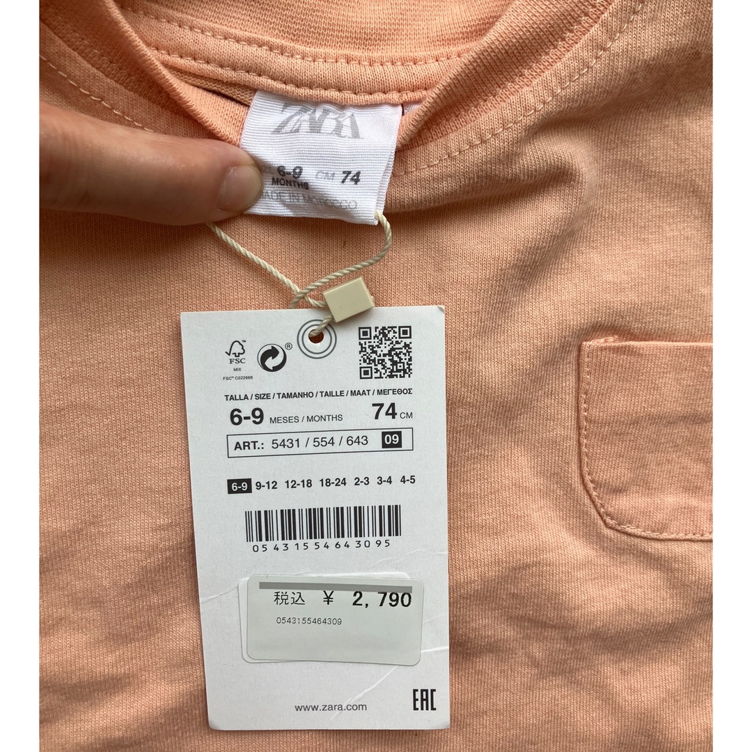 H&M(エイチアンドエム)の新品　未使用！ザラベビイビー　Tシャツ　74 キッズ/ベビー/マタニティのベビー服(~85cm)(Ｔシャツ)の商品写真