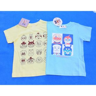 アンパンマン(アンパンマン)の新品　95cm　アンパンマン　男の子半袖Tシャツ2枚セット　4キャラb×c(Tシャツ/カットソー)