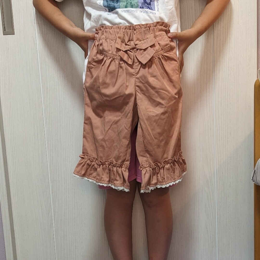 ズボン　春秋　120センチ　リボン　ひざ丈 キッズ/ベビー/マタニティのキッズ服女の子用(90cm~)(パンツ/スパッツ)の商品写真