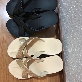 厚底サンダル　黒、ベージュ　一足単品(サンダル)