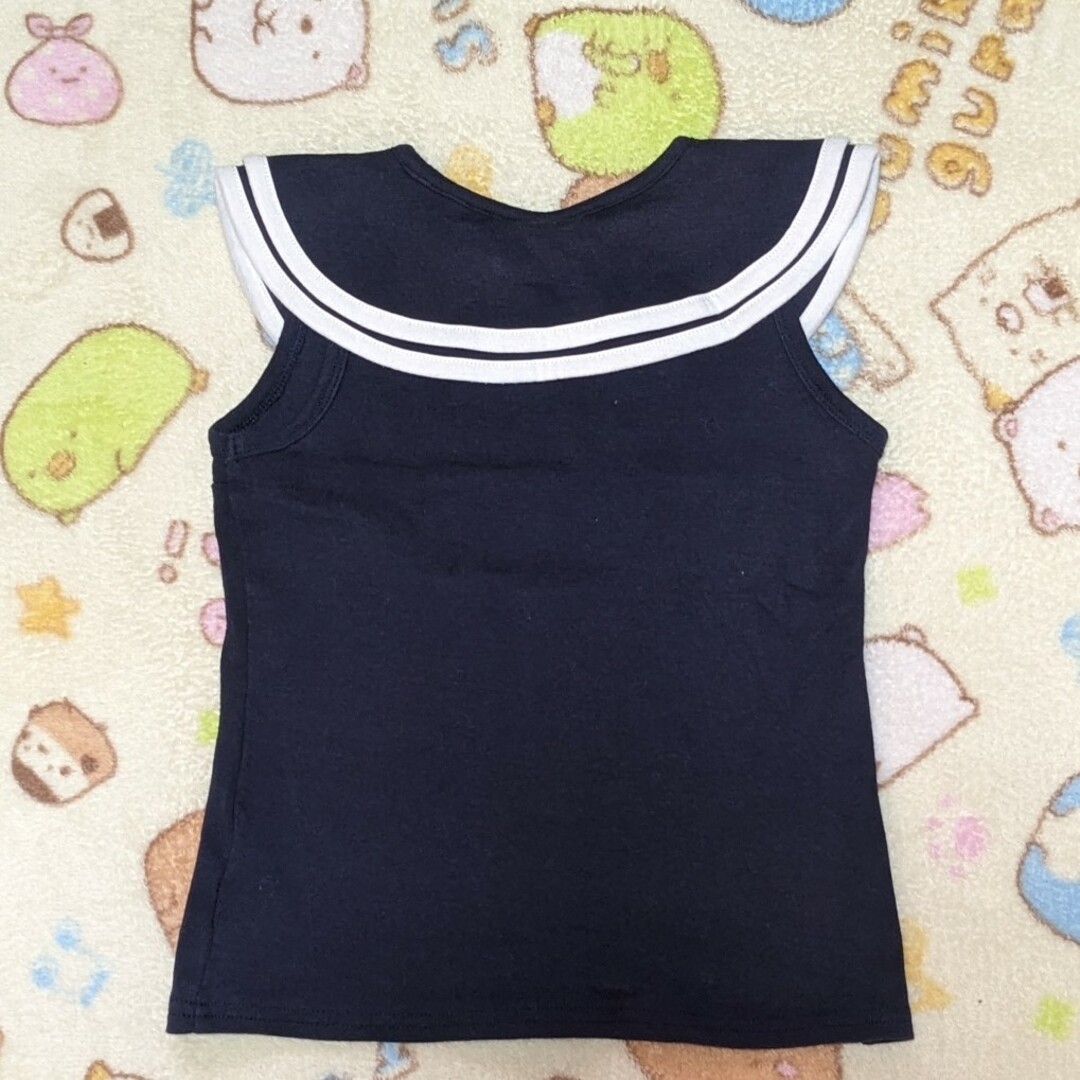 韓国子供服Bee　ノースリーブ　セーラー　ネイビー　120センチ キッズ/ベビー/マタニティのキッズ服女の子用(90cm~)(Tシャツ/カットソー)の商品写真