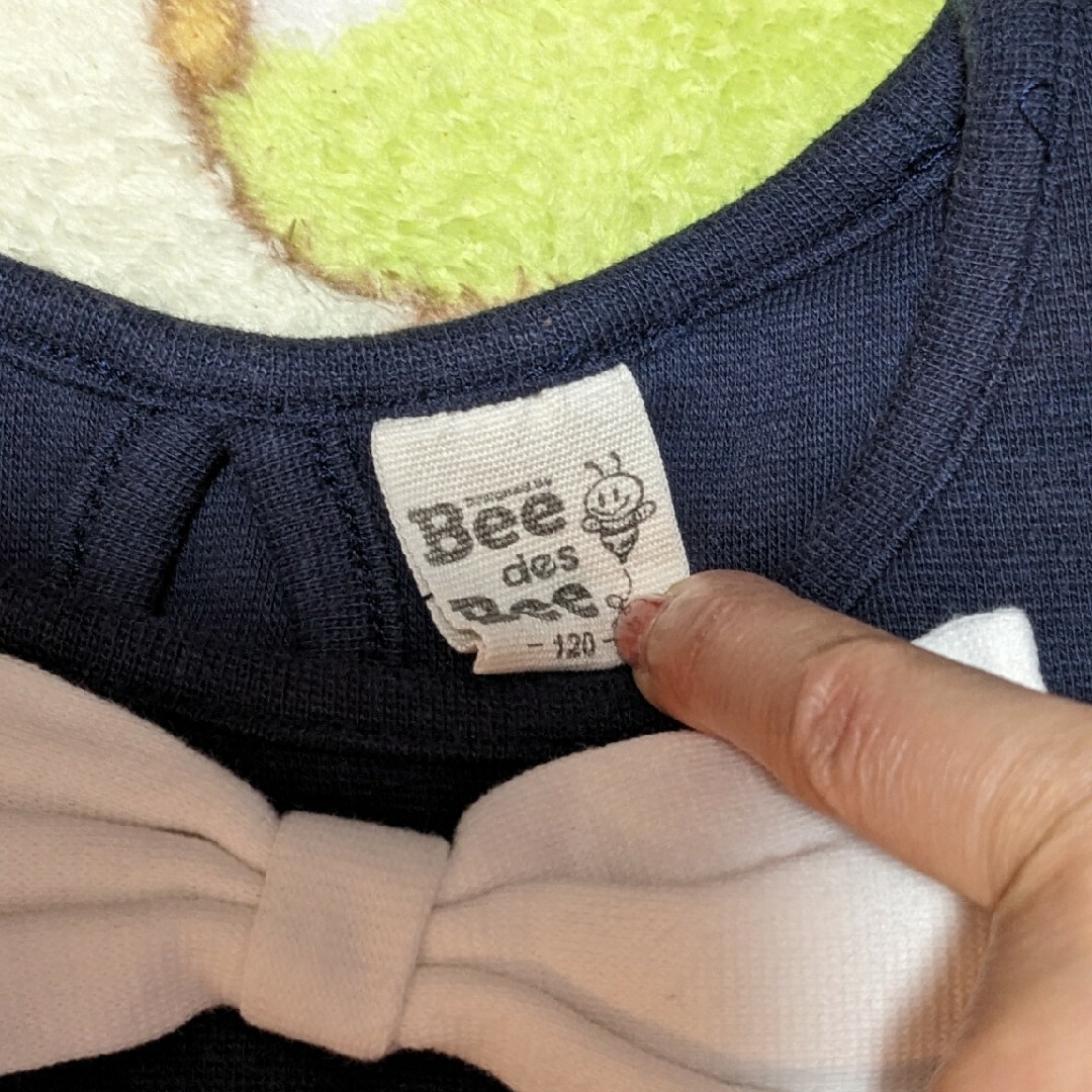 韓国子供服Bee　ノースリーブ　セーラー　ネイビー　120センチ キッズ/ベビー/マタニティのキッズ服女の子用(90cm~)(Tシャツ/カットソー)の商品写真