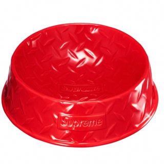 シュプリーム(Supreme)のSupreme Diamond Plate Dog Bowl  赤&シルバー(犬)