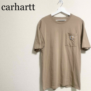 カーハート(carhartt)のカーハート Tシャツ メンズ ベージュ ビッグシルエット ロゴマーク 古着(Tシャツ/カットソー(半袖/袖なし))