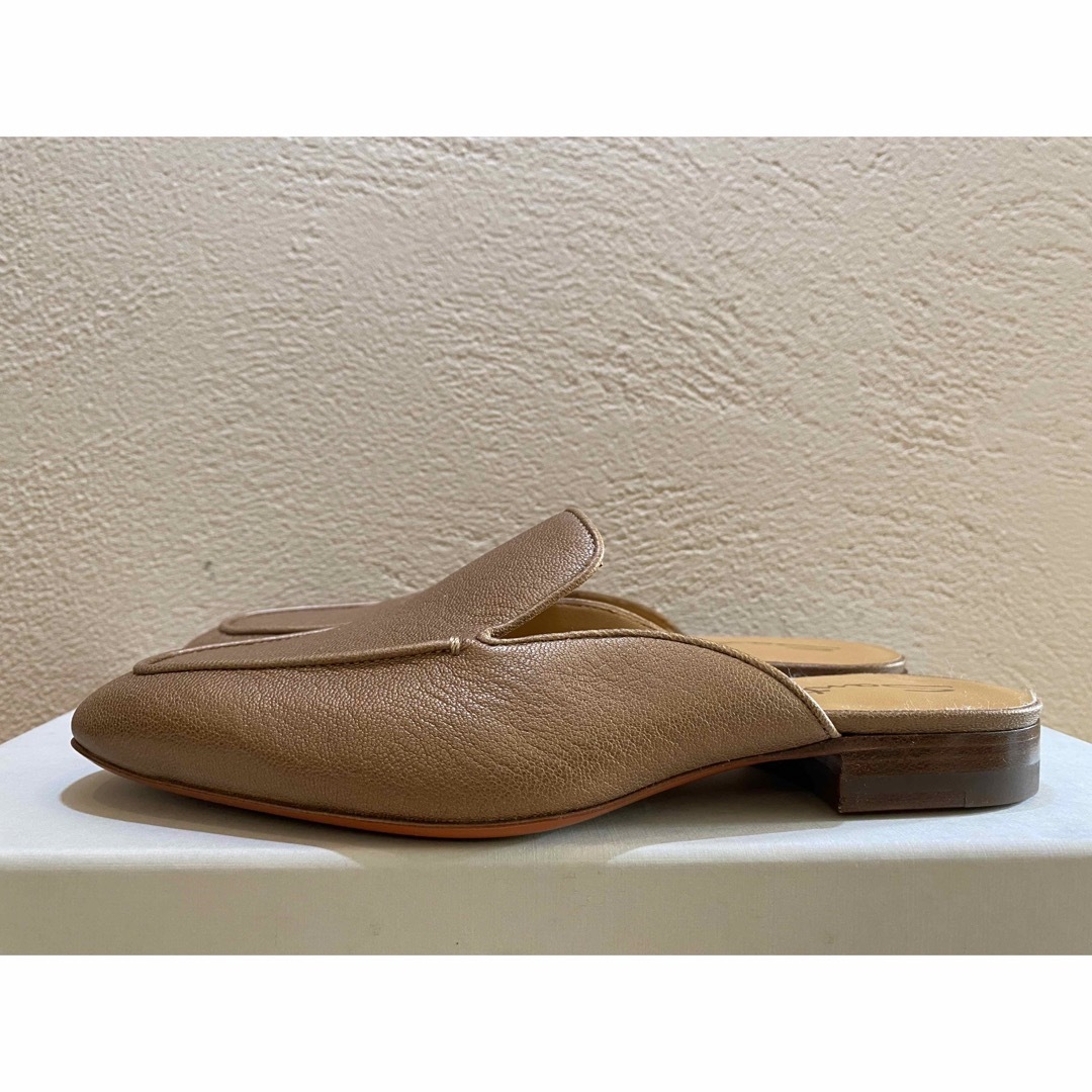 新品 SANTONI レザーミュール フラットシューズ サントーニ-