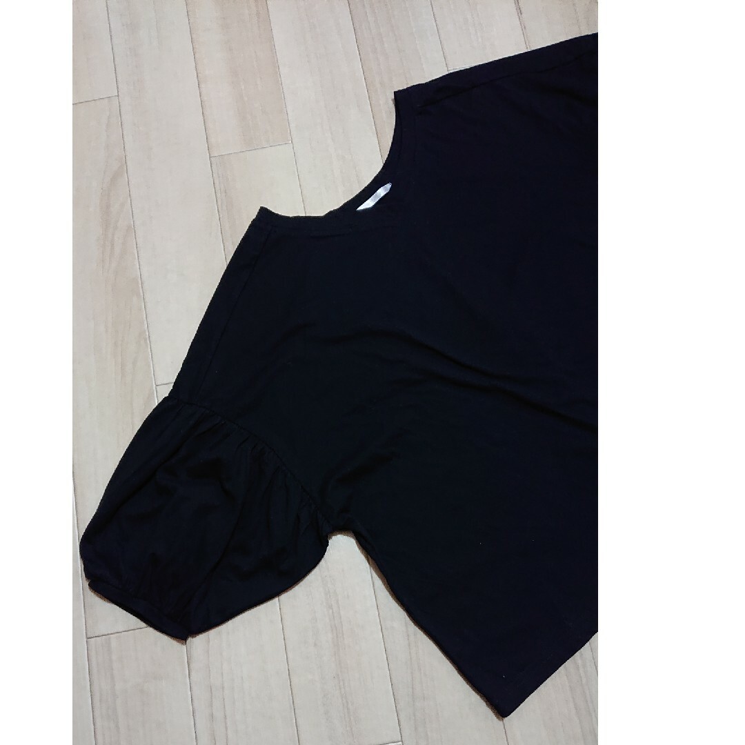 RETRO GIRL(レトロガール)のUSED／RETRO GIRL ボリューム袖Tシャツ ブラック レディースのトップス(Tシャツ(半袖/袖なし))の商品写真