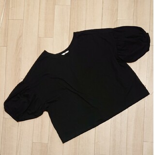 レトロガール(RETRO GIRL)のUSED／RETRO GIRL ボリューム袖Tシャツ ブラック(Tシャツ(半袖/袖なし))