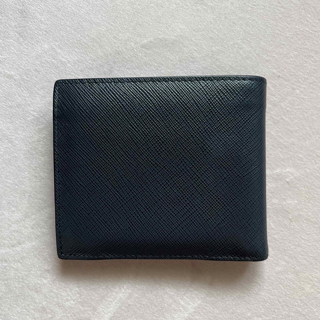 プラダ二つ折り財布2M0738 ネイビーレザー ウォレットメンズ男性PRADA