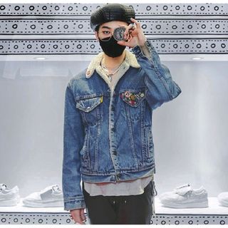 peaceminusone ピースマイナスワン Tailored Denim Jacket サイドジップ オーバーサイズテーラードデニムジャケット インディゴブルー