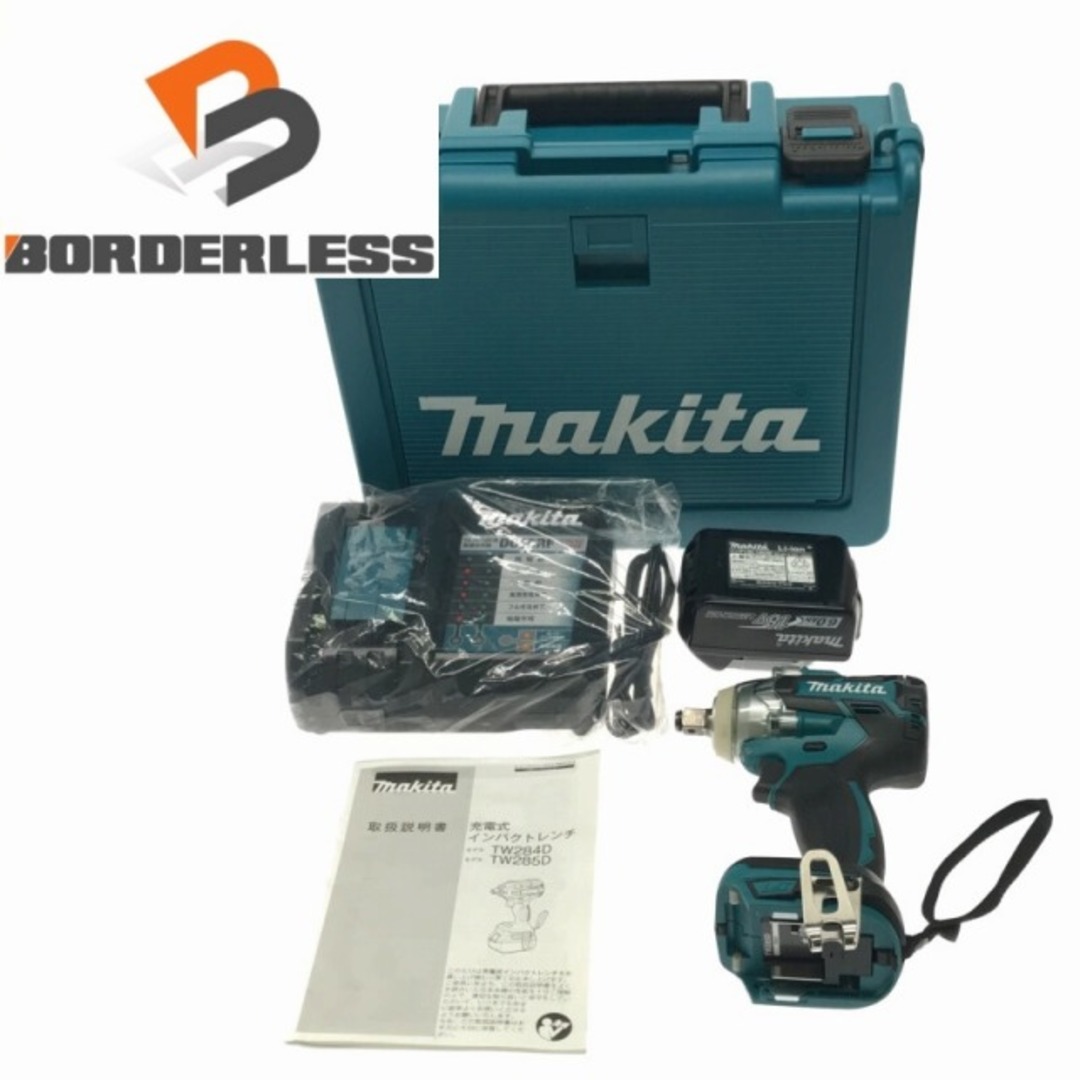 自動車/バイク☆美品☆makita マキタ 18V 充電式インパクトレンチ TW285D バッテリー1個(18V 6.0Ah) 充電器 ケース付き 72945