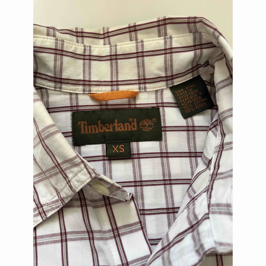 Timberland(ティンバーランド)の【TIMBERLAND】シャツ　白地/あずき色 メンズのトップス(シャツ)の商品写真