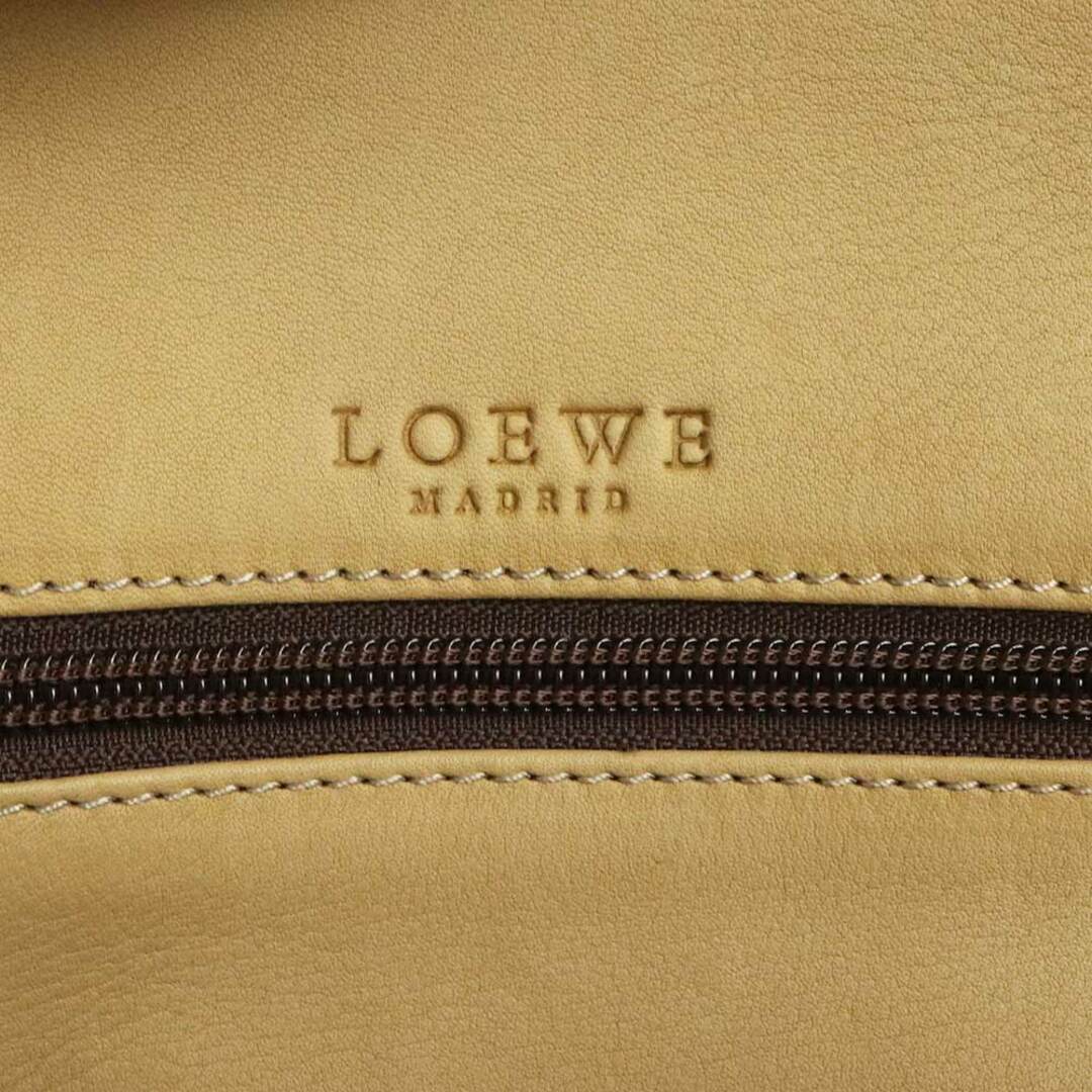 ロエベ アマソナ 32 アナグラム ミニボストン ハンドバッグ スウェード カーフスキン レザー ベージュ ブラウン 茶 LOEWE