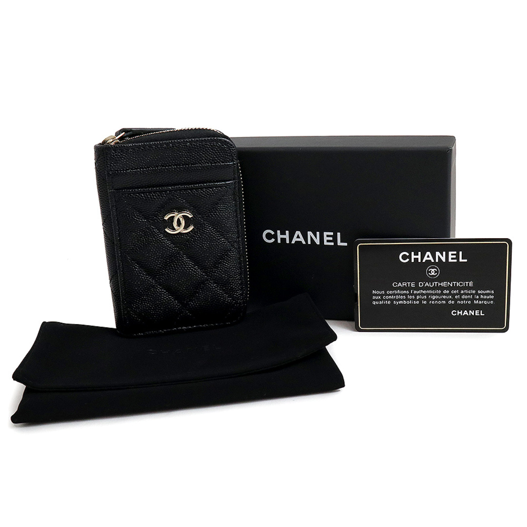 【極美品】CHANEL ジップコインパース キャビアスキン ブラック