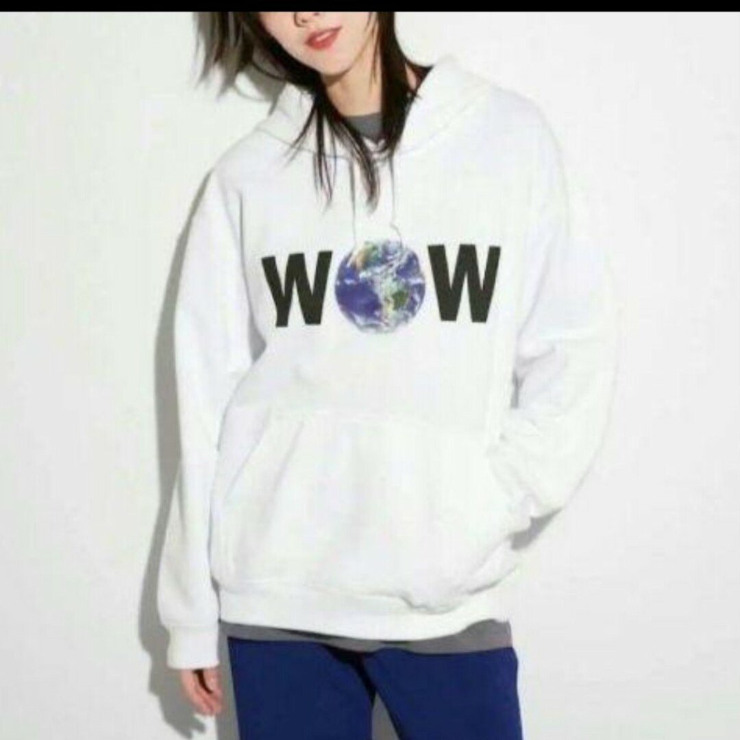 UNIQLO ザ・メッセージ メッセージ WOW フーディー ホワイト 白 XL | フリマアプリ ラクマ