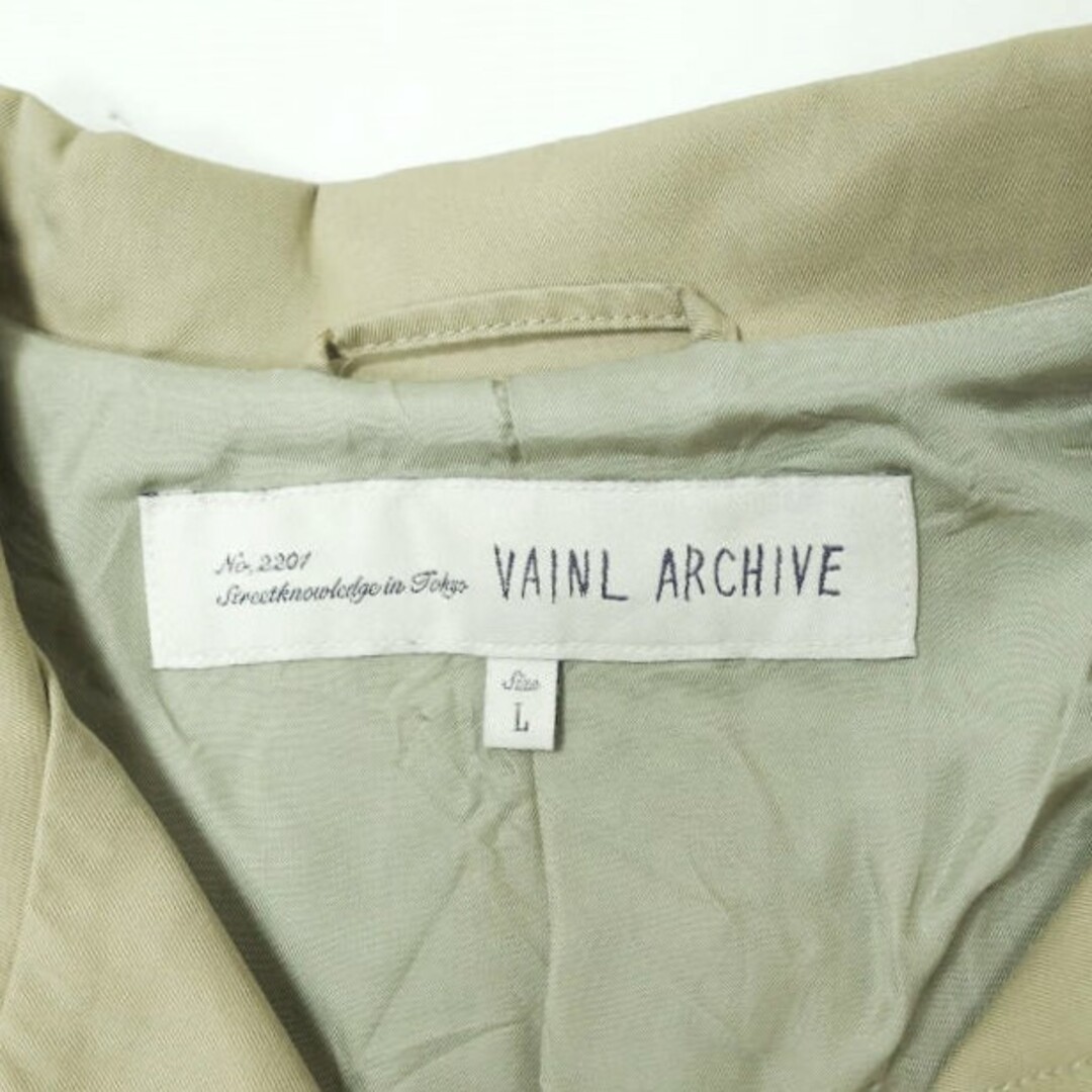 VAINL ARCHIVE x BEAUTY&YOUTH UNITED ARROWS ヴァイナルアーカイブ ビューティーアンドユース ユナイテッドアローズ 別注 日本製 CHILL COAT コットンギャバ ステンカラーコート 2215BY001 L ベージュ バルカラー アウター【VAINL ARCHIVE × BEAUTY&YOUTH UNITED ARROWS】 2