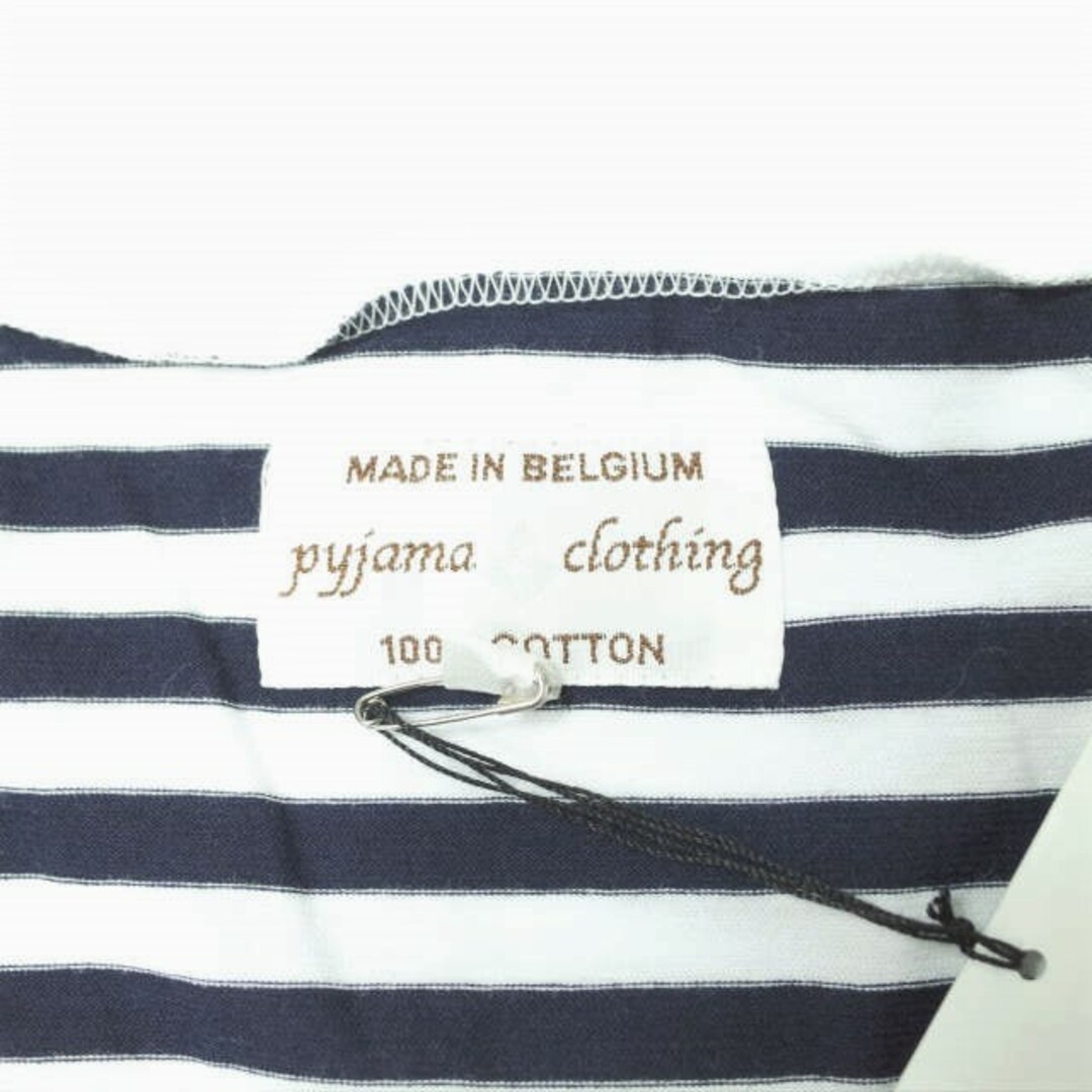 PYJAMA CLOTHING(ピジャマクロージング)のpyjama clothing ピジャマクロージング ベルギー製 Border ﻿U-Neck Tee ボーダーUネックTシャツ S ネイビー/ホワイト 半袖 カットソー トップス【新古品】【中古】【pyjama clothing】 メンズのトップス(Tシャツ/カットソー(半袖/袖なし))の商品写真