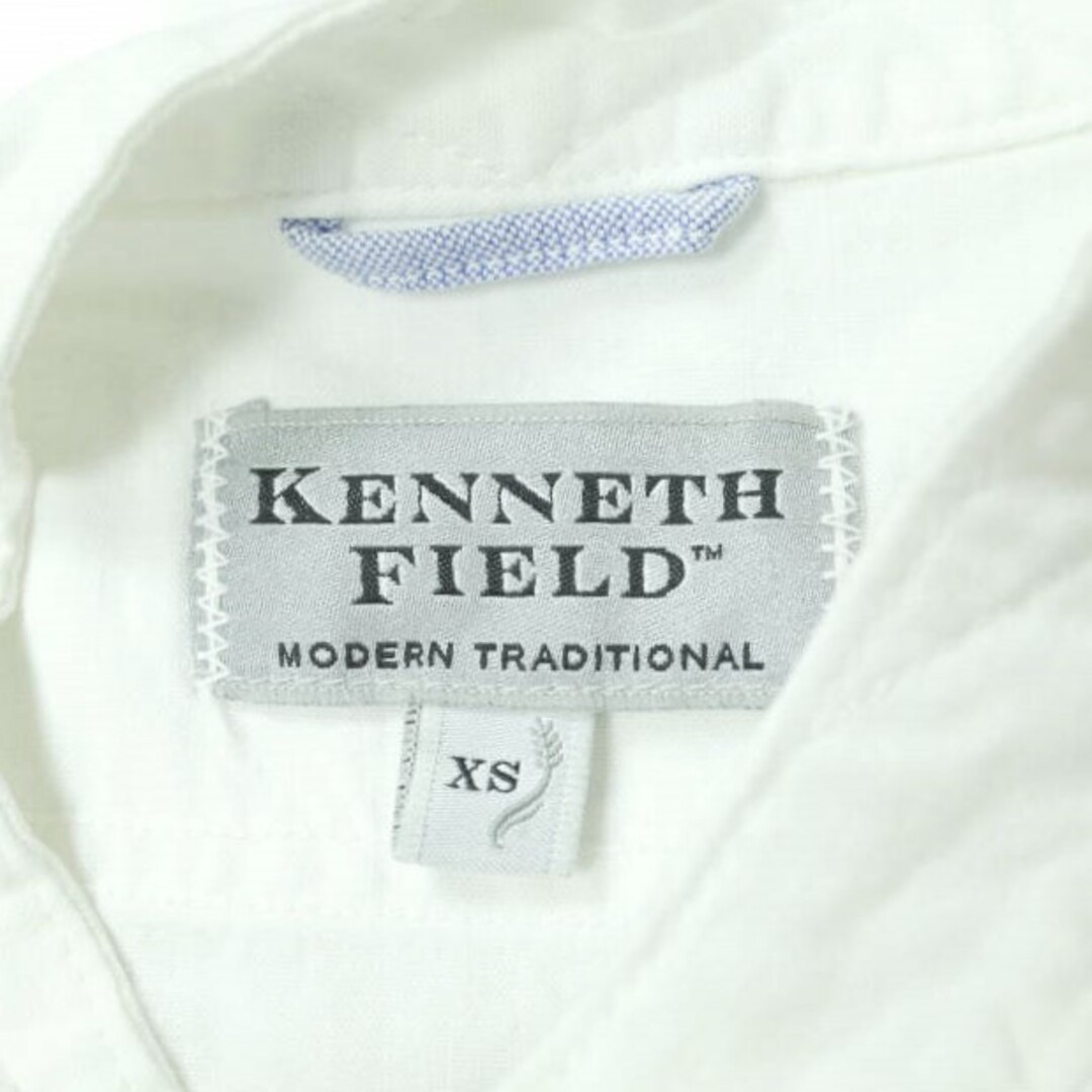 KENNETH FIELD ケネスフィールド 日本製 バンドカラーピンタックシャツ XS ホワイト 長袖 ノーカラー トップス【KENNETH FIELD】 2