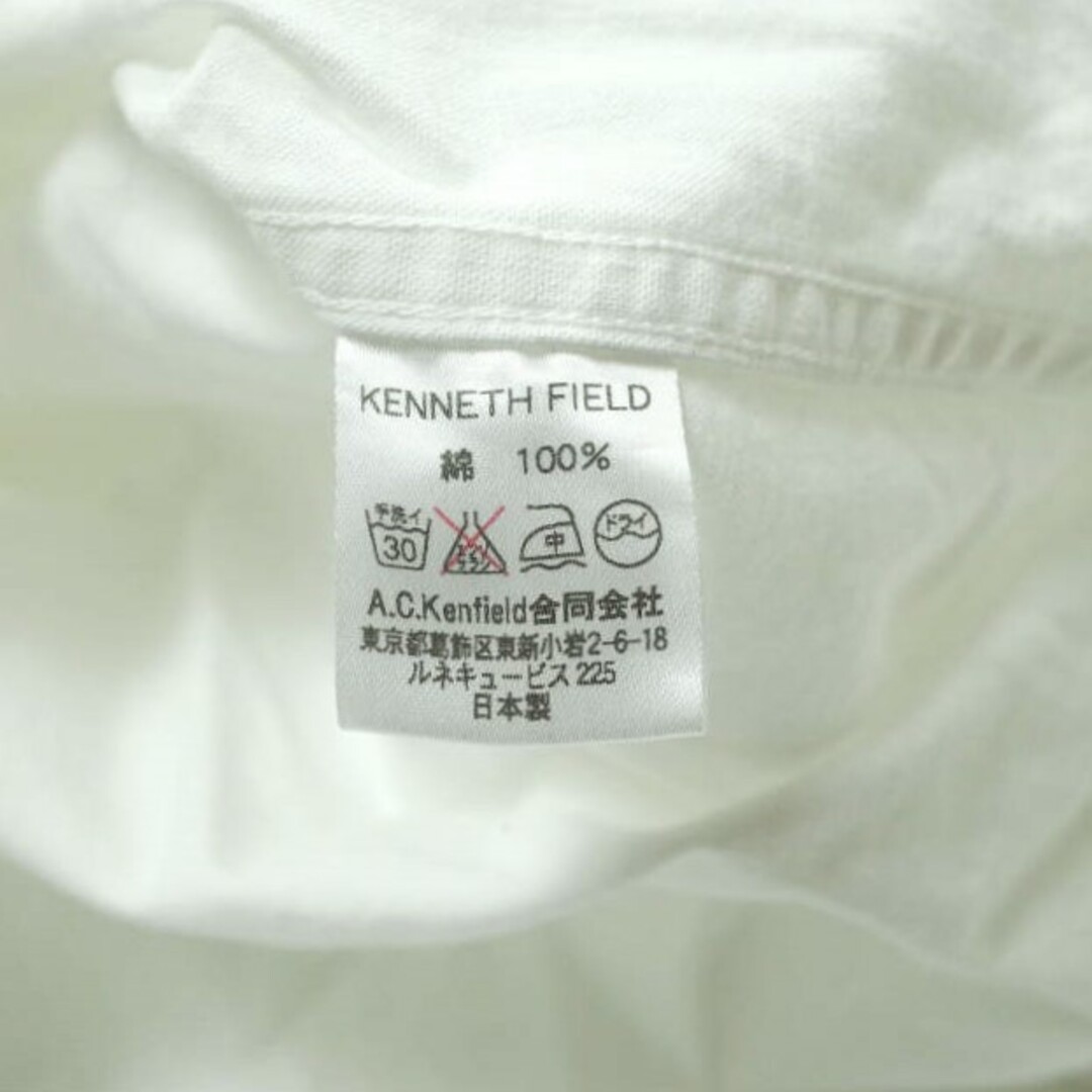 KENNETH FIELD ケネスフィールド 日本製 バンドカラーピンタックシャツ XS ホワイト 長袖 ノーカラー トップス【KENNETH FIELD】 6