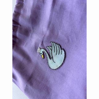白鳥ワッペン巾着袋◇ギリギリコップ袋◇カーリーコレクション◇女の子