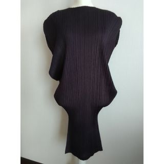 プリーツプリーズイッセイミヤケ(PLEATS PLEASE ISSEY MIYAKE)のプリーツプリーズ変形ワンピース,(パープル)(ひざ丈ワンピース)