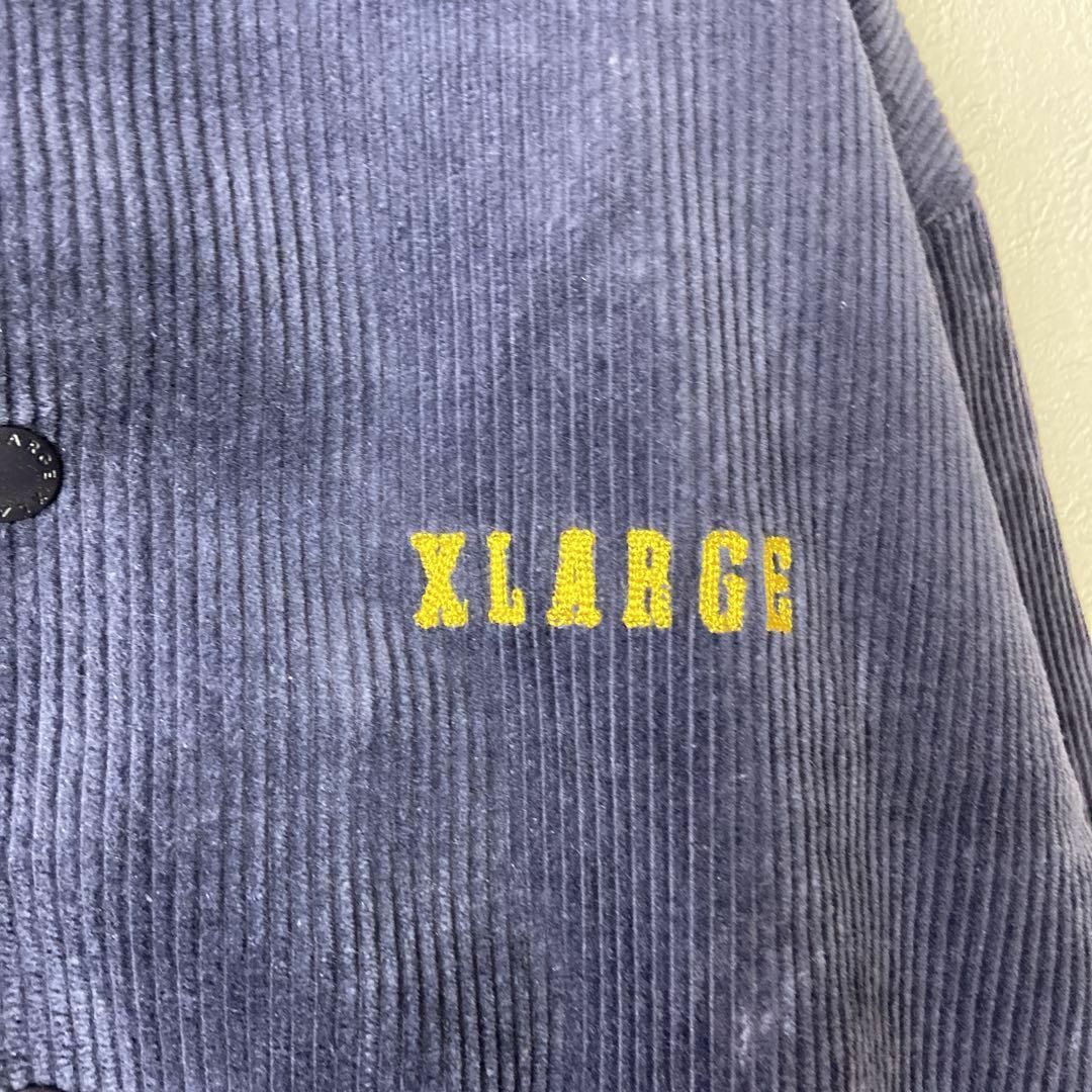 XLARGE - 【人気コーデュロイ】X-LARGEビッグ刺繍ロゴ古着ジャケット紺 