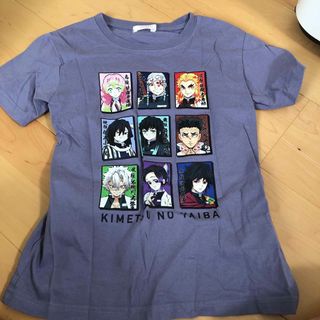 バンダイ(BANDAI)のTシャツ　半袖　バンダイ　鬼滅の刃　140cm 紫(Tシャツ/カットソー)