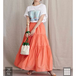 アメリカンホリック(AMERICAN HOLIC)の新品　インドcottonティアードマキシ丈スカート(ロングスカート)