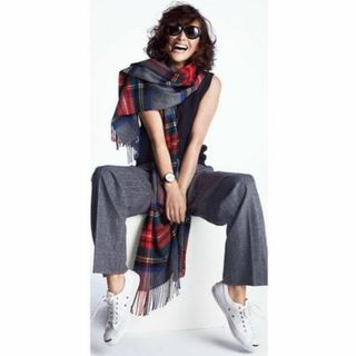 Johnstons - 美品 深津絵里 Johnstons チェック カシミヤ 大判