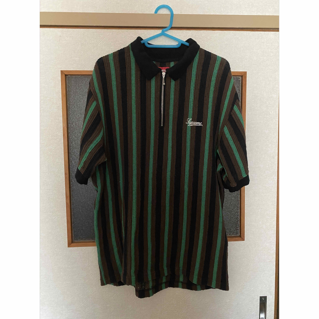 Supreme Open Knit Stripe Zip Polo M