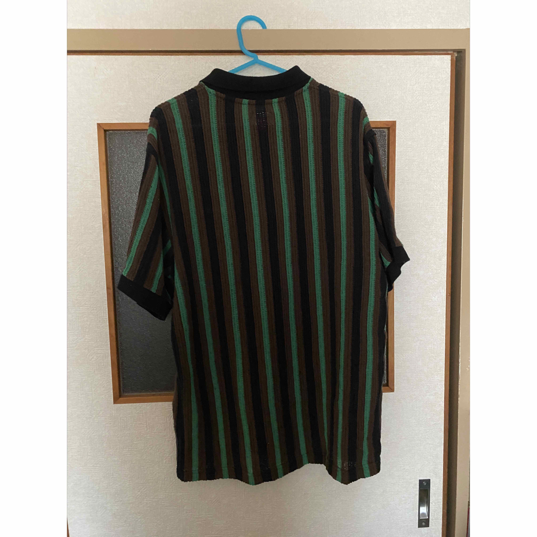 Supreme Open Knit Stripe Zip Polo M