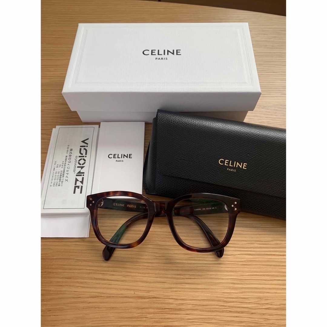 未使用品 CELINE 黒縁 メガネ-