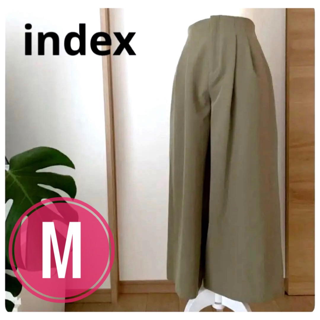 index インデックス*チェック ワイド ガウチョ パンツスラックス