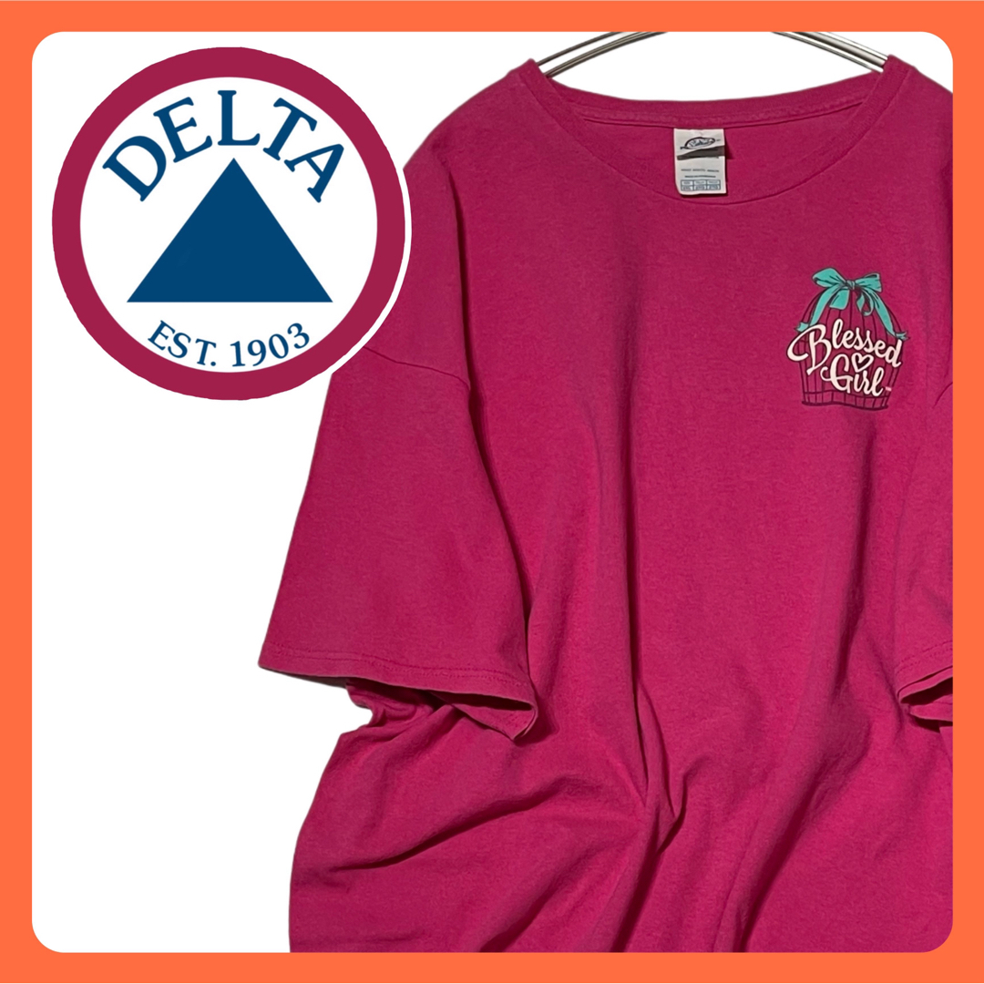 DELTA(デルタ)の【64】古着 ピンク オーバーサイズ  Tシャツ DELTA デルタ メンズのトップス(Tシャツ/カットソー(半袖/袖なし))の商品写真