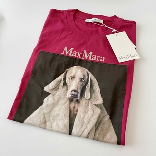 マックスマーラ 21SS Tシャツ 犬プリント ドッグ 半袖 コットン 白 L